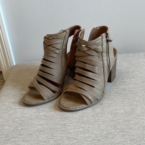 Tan block heels